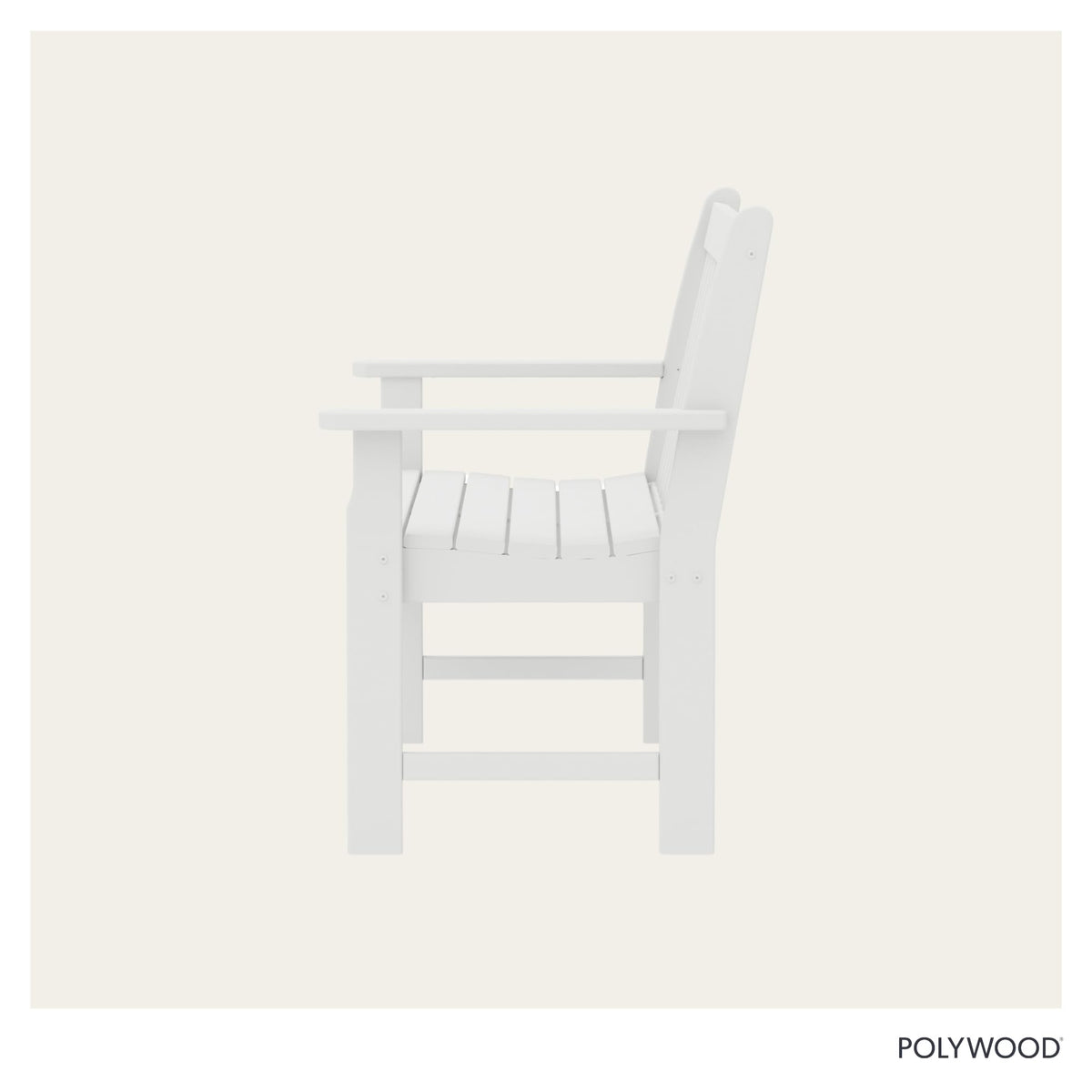 POLYWOOD Vineyard 48-inch bench porch area, versatile outdoor workspace.