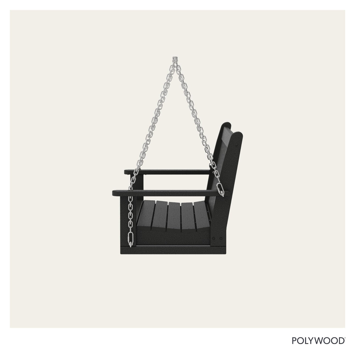 Assembled 60-inch Vineyard swing ready for outdoor lounging