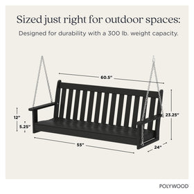 Rear view of POLYWOOD Vineyard swing with sturdy frame and lasting performance