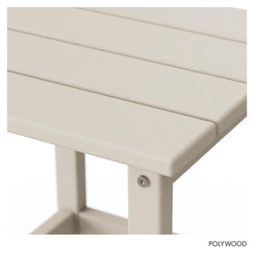 POLYWOOD Long Island Side Table, assembled setup, ready for patio use.