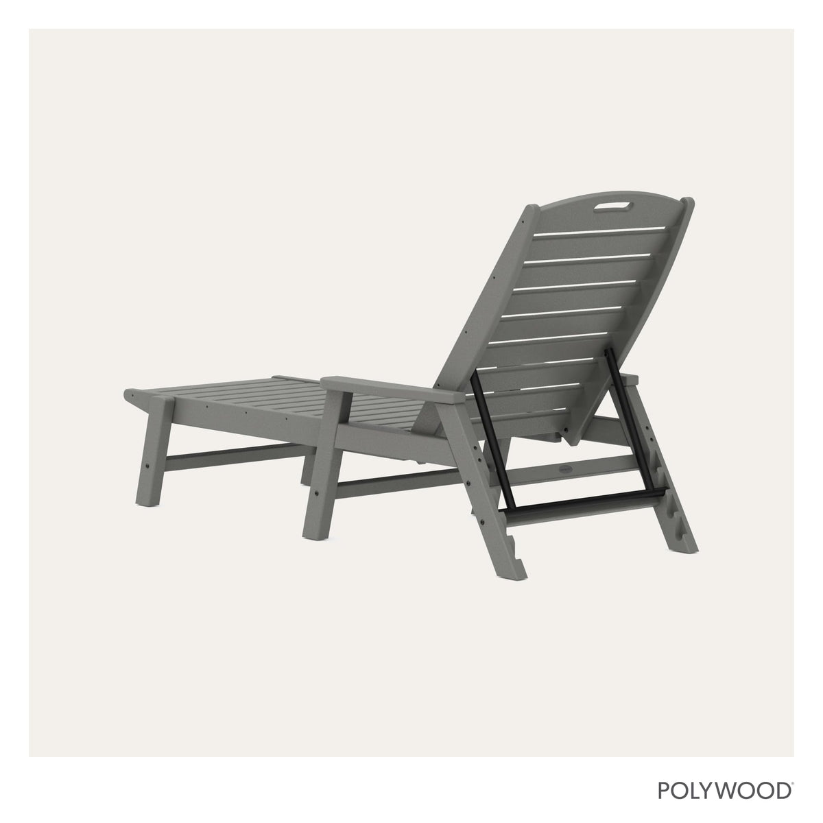 Polywood Nautical Chaise Lounge made from recycled HDPE lumber for outdoor resilience.