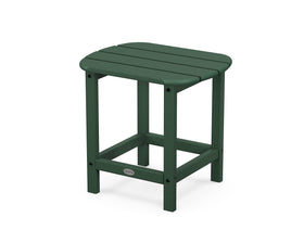 POLYWOOD South Beach side table closeup shows durable, fade-resistant wood-like texture for outdoor spaces.