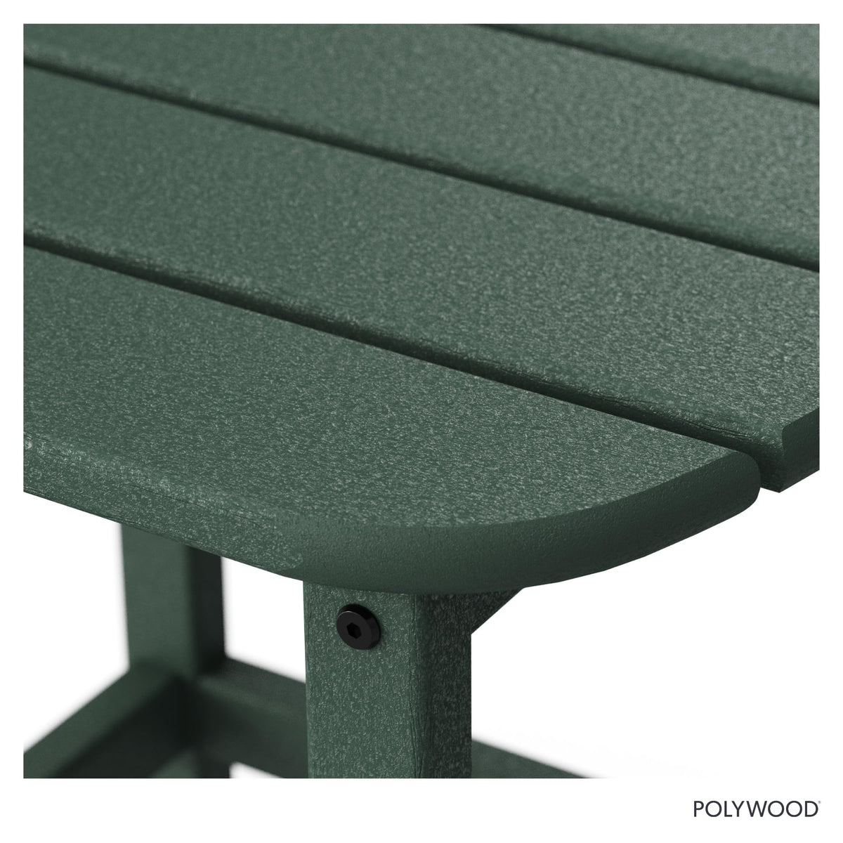 POLYWOOD side table compact size fits small patios and balconies without crowding space.