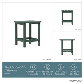 POLYWOOD South Beach side table with Adirondack chair highlights easy coordination and seating comfort.