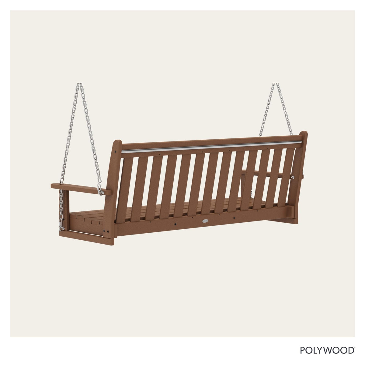 POLYWOOD Vineyard 60-inch swing on patio showcases spacious seating
