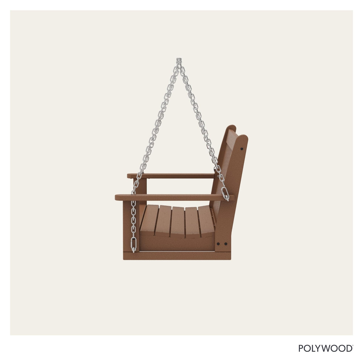 POLYWOOD Vineyard 60-inch swing with sunset background evokes relaxation