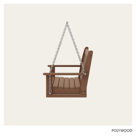 POLYWOOD Vineyard 60-inch swing with sunset background evokes relaxation