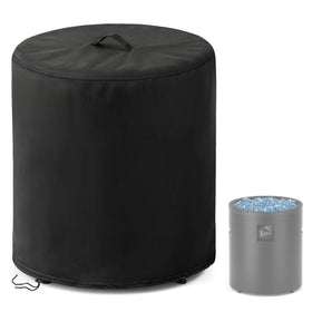 POMER fire column cover on a 24-inch round fire pit for rain protection