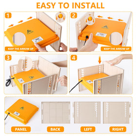 POMINEL chick brooder easy-install with ABS surface for quick setup and cleaning