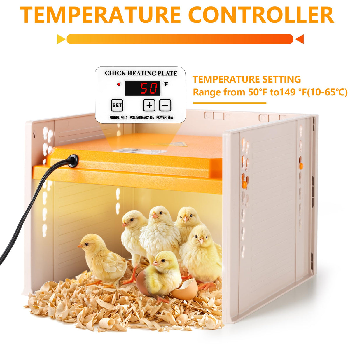 POMINEL chick brooder adjustable height and angle enables flexible chick placement