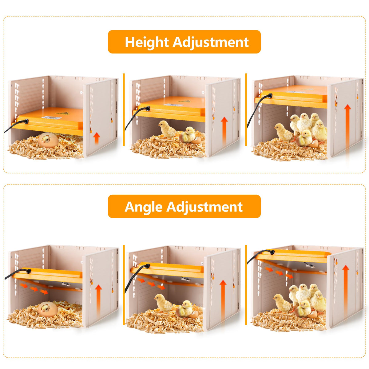 POMINEL chick brooder temperature range supports chicks from 50°F to 149°F