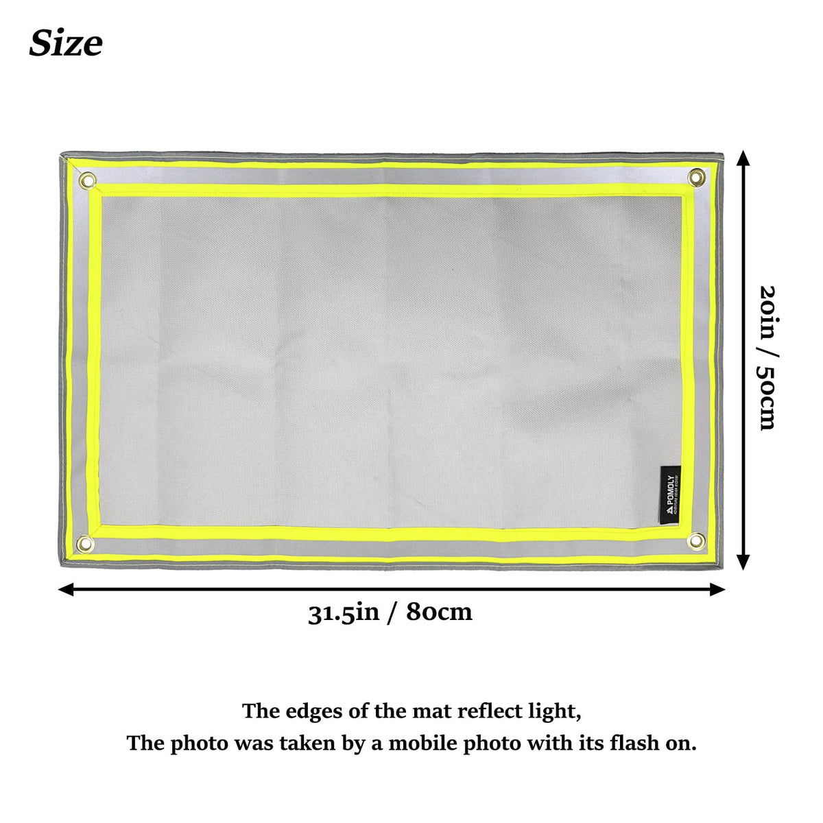 POMOLY Fire Pit Mat close-up highlights silicone coating that improves grip.