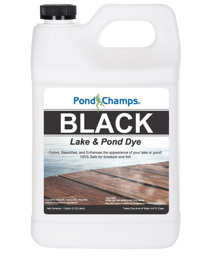 Pond Champs Black Lake Dye bottle pour enhances pond color and depth