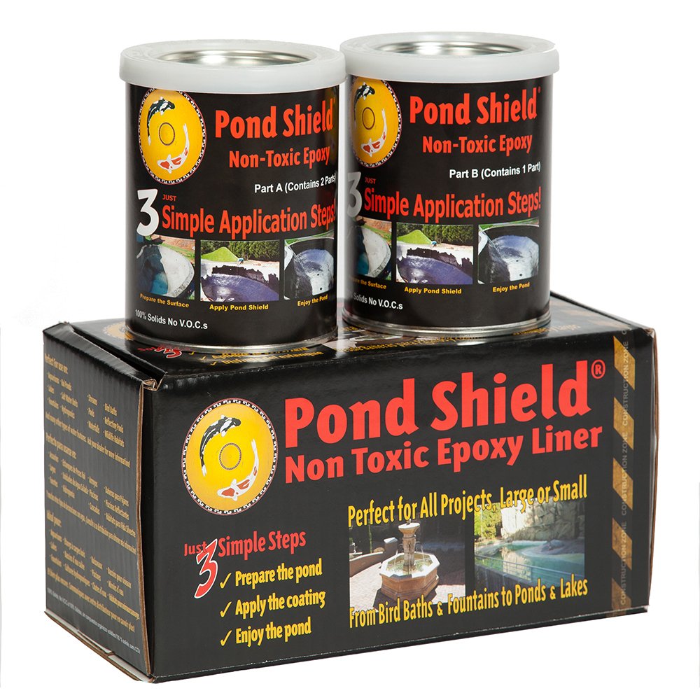 Pond Shield epoxy paint in black provides durable waterproof coating