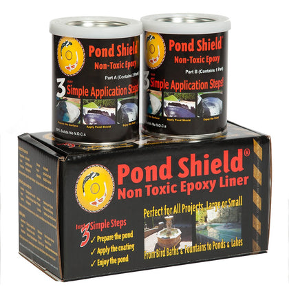 Pond Shield epoxy paint in black provides durable waterproof coating