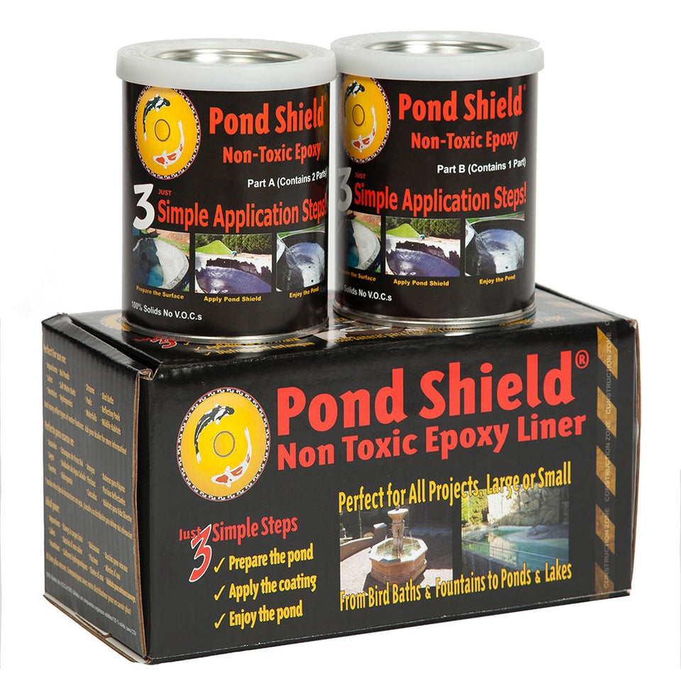 Pond Shield epoxy paint in black provides durable waterproof coating