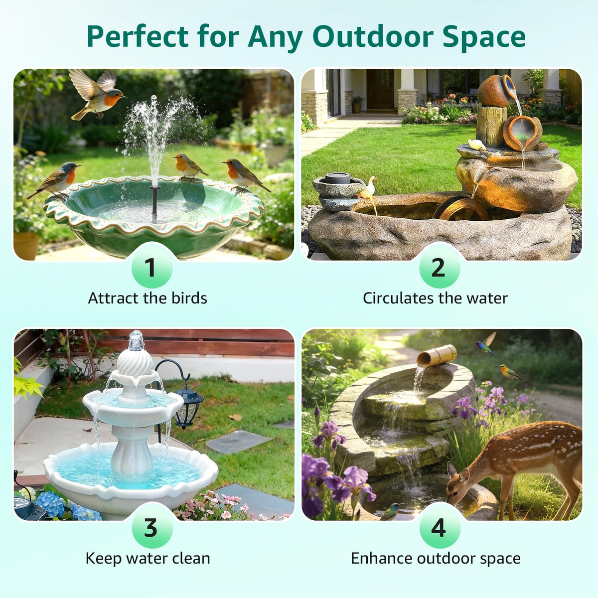 PONDIA 5ft hose allows flexible routing around ponds and beds.