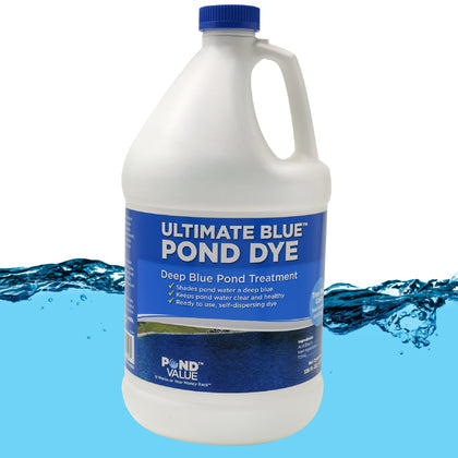 PondValue Ultimate Blue Pond Dye bottle, ready-to-use for tinting water and maintaining clarity