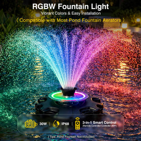 Pondvita remote-controlled LED aerator light enables easy night lighting control from a distance.