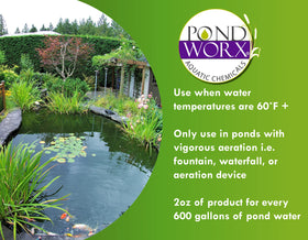 Pond Worx Water Clear being dosed into pond during application