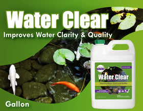 Pond Worx Water Clear label close-up highlighting enzyme formula
