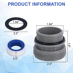 Pongle 4560 close-up of 40 mm to 1-1/2 inch fitting showing secure join