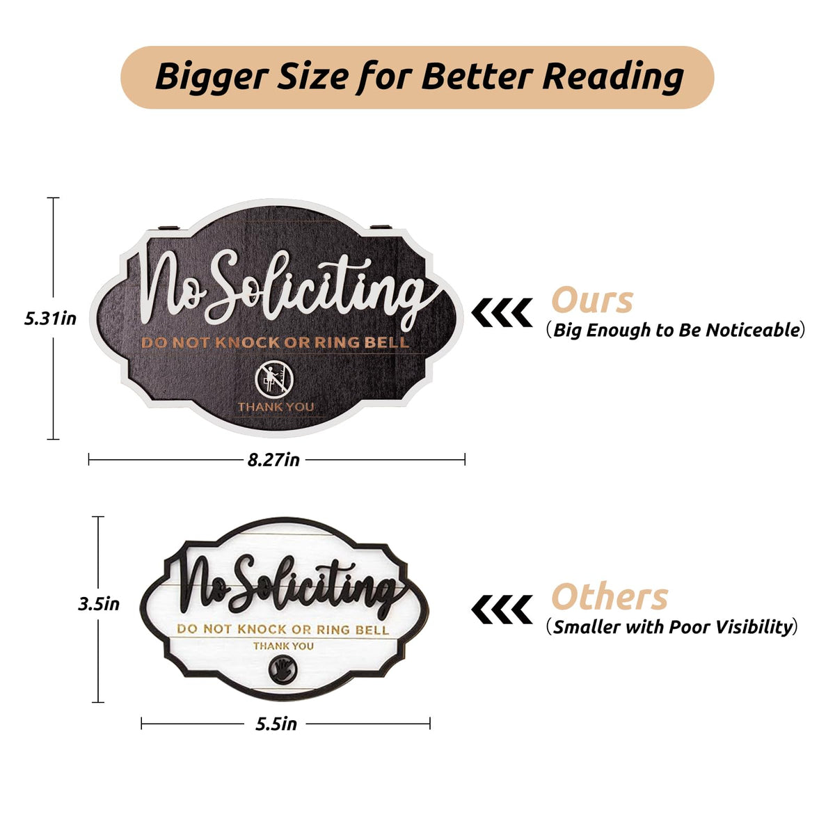 PongTay No Soliciting Sign adhesive backing for easy mounting
