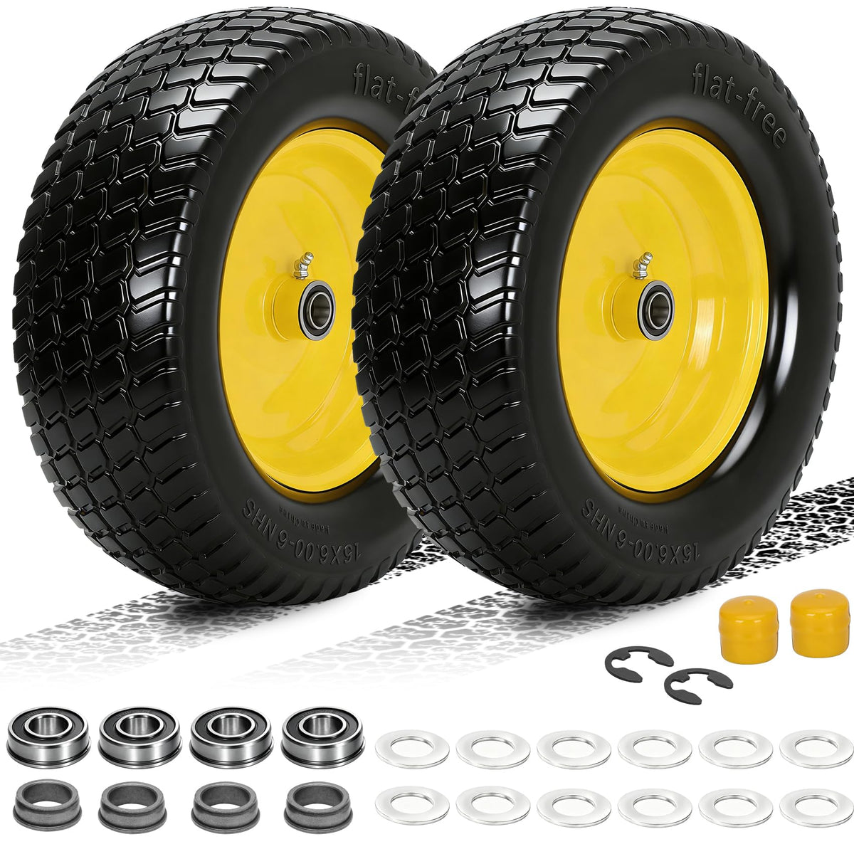 Pontuss 2-pack 15x6 front-tire assembly for quick installation and flat-free reliability.