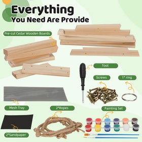 Pontuss DIY wood building kit with paint set enables easy backyard bird feeder crafting.