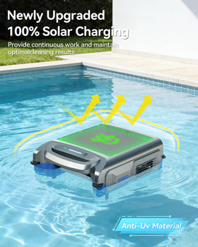 Poofata V1T solar charging panel powering all-day cleaning