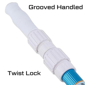 Reinforced aluminum ribs of the Pool Blaster pole provide durability.
