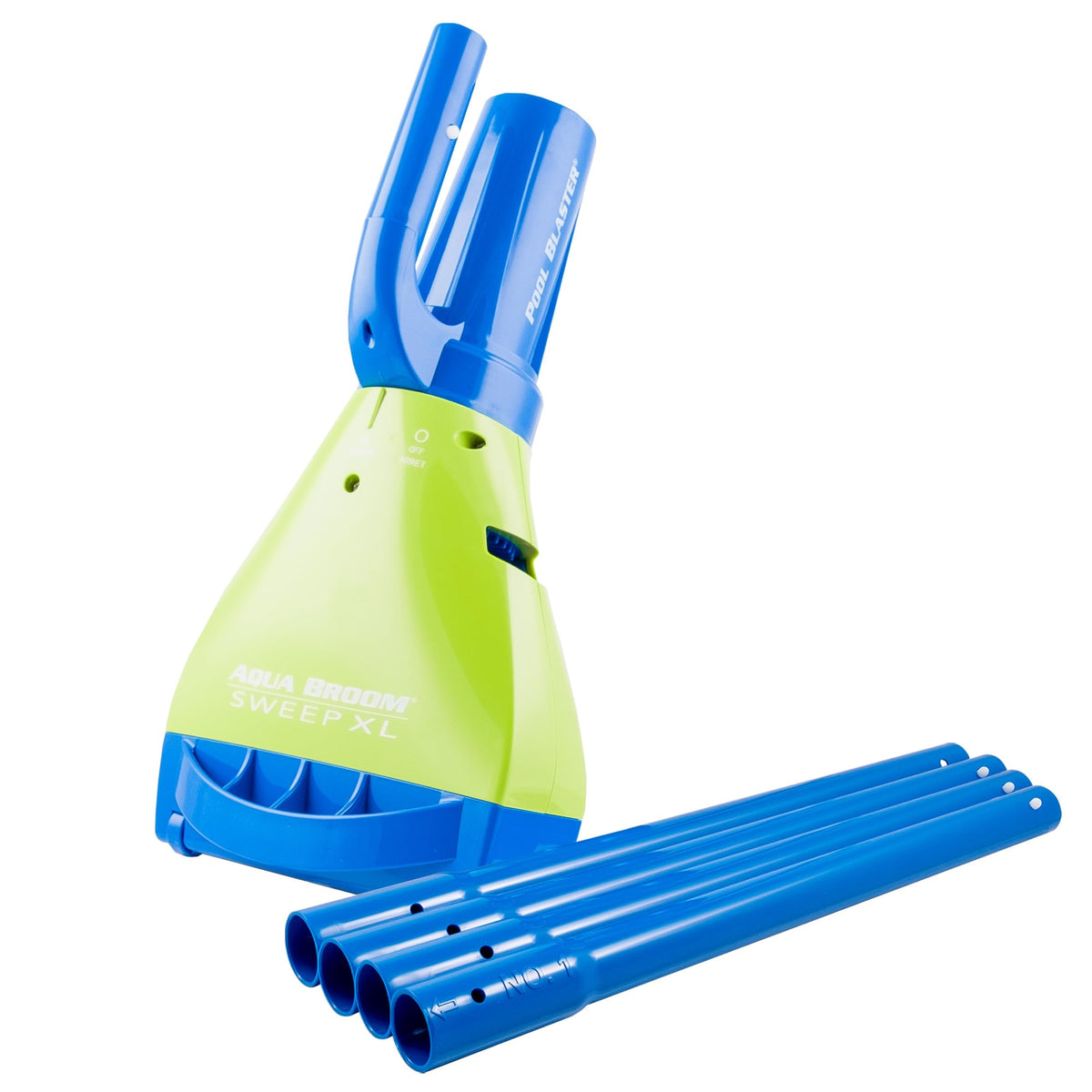 POOL BLASTER Aqua Broom Sweep XL front view, compact cordless design for precise spot-cleaning
