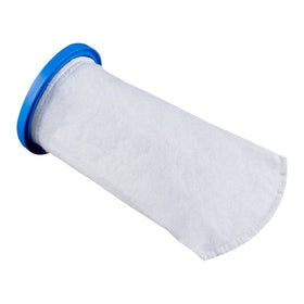 POOL BLASTER bag debris capacity illustrates handling leaves, sand, and silt efficiently.