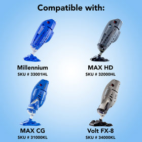 POOL BLASTER max cg bag fitment demonstrates a secure seal with compatible vacuums.