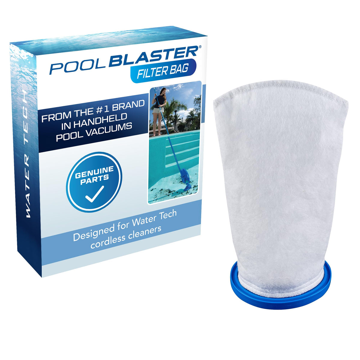 POOL BLASTER xtreme multilayer bag closeup shows rugged debris capture capability.