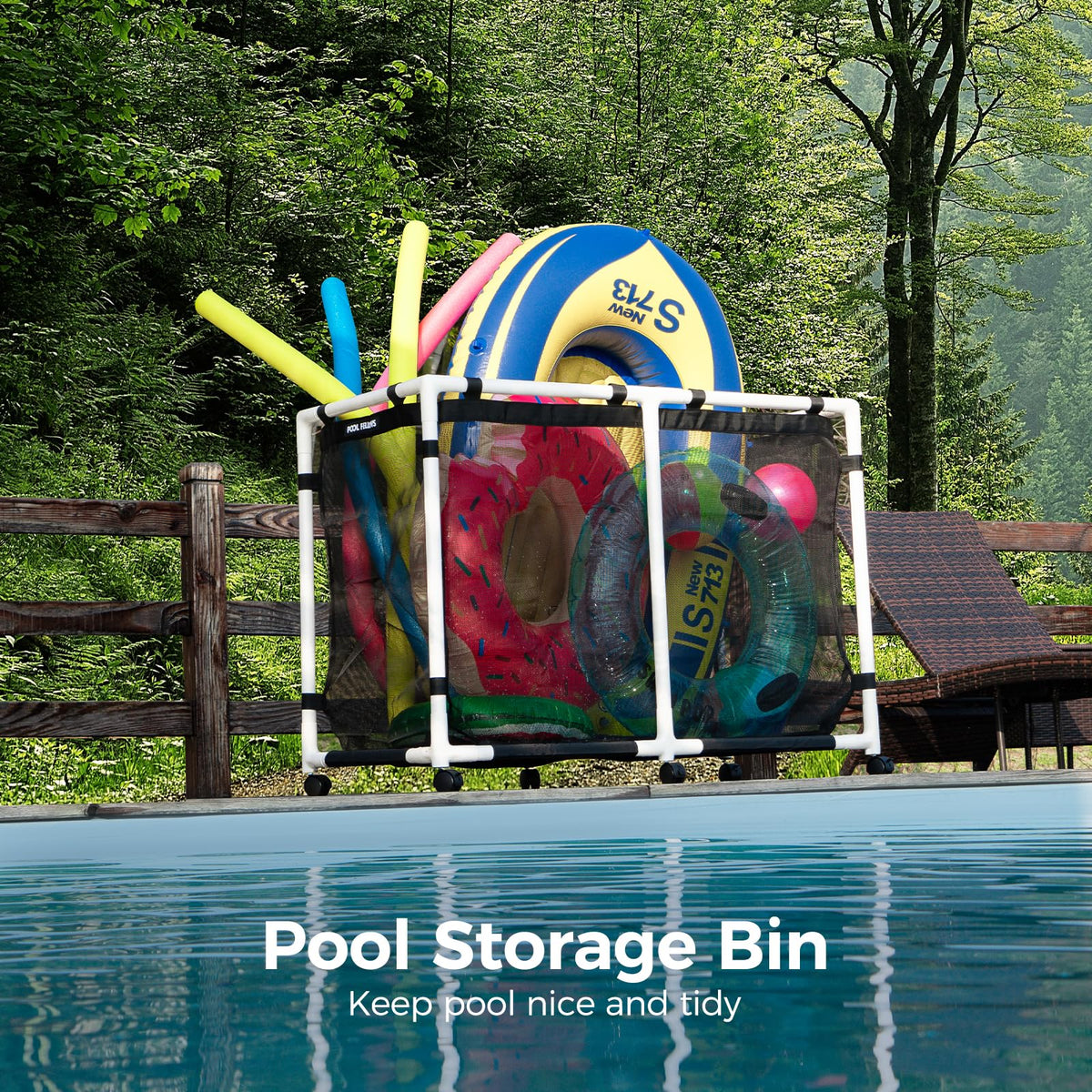 POOL FELLOWS high-capacity-storage holds heavy items up to 50 kg.