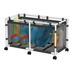 POOL FELLOWS pool storage bin 90 gallons keeps gear organized and ready.