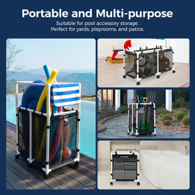 POOL FELLOWS Pool Storage Bin with gloves included for fast assembly