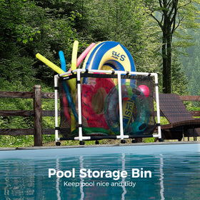 POOL FELLOWS Pool Storage Bin in a yard setting for outdoor storage