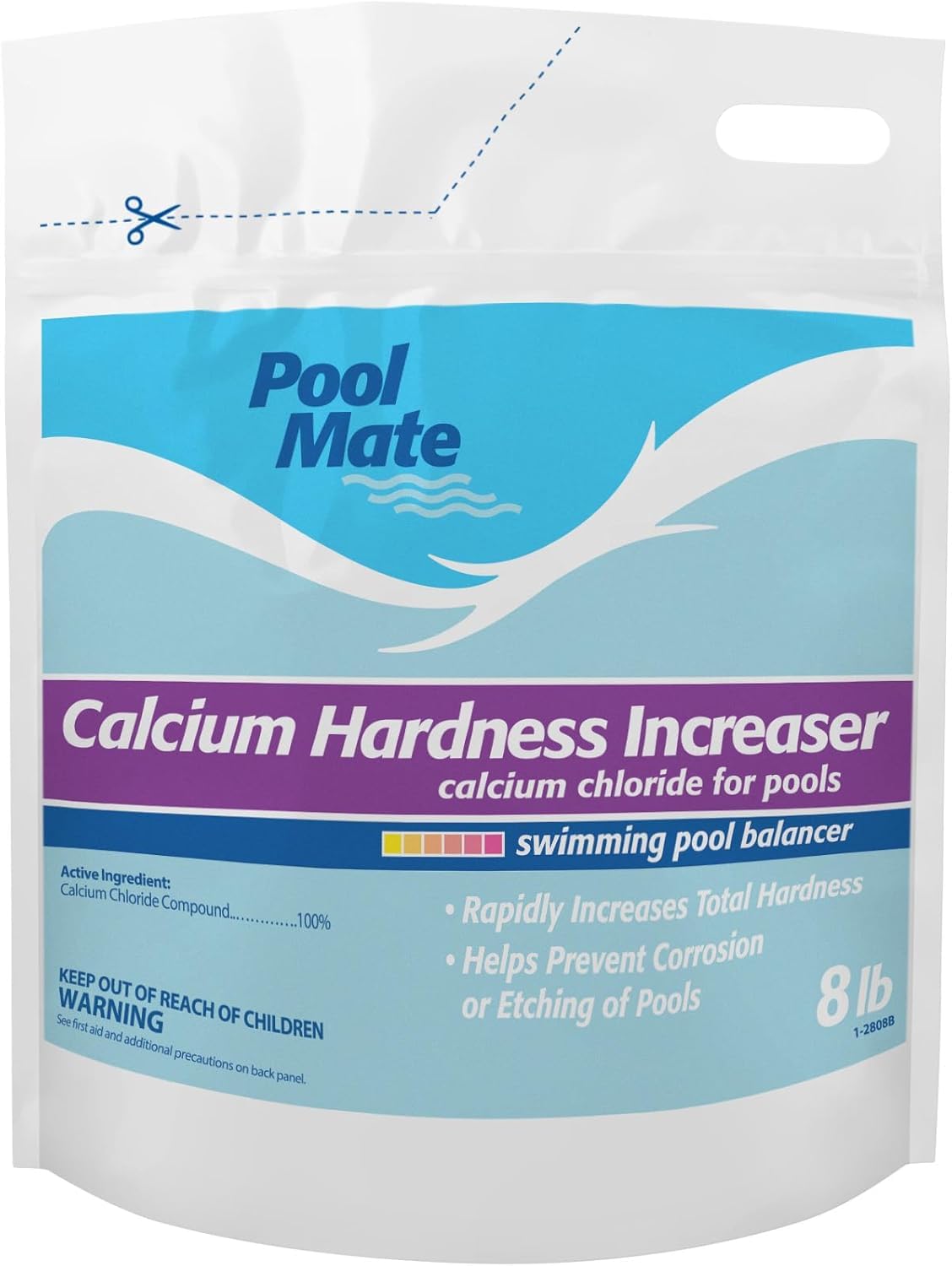 Pool Mate calcium hardness granules dissolve to strengthen pool water and protect surfaces.
