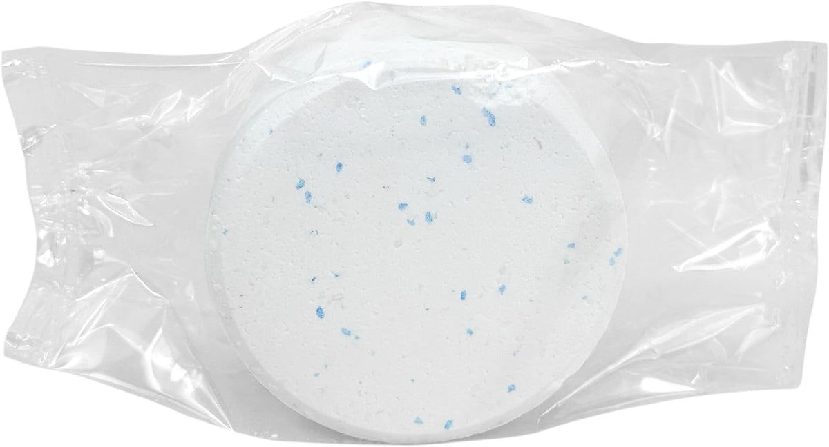 Pool Mate tabs in feeder demonstrating easy, slow-dissolving chlorine release