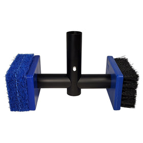 Pool Patch 2-in-1 brush targets waterline tiles with angled reach for easy cleaning.