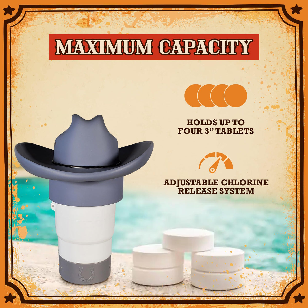 Pool Patch Buoyant Chlorine Floater demonstrates easy above-water placement