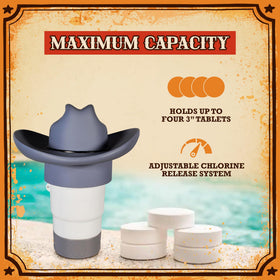 Pool Patch Buoyant Chlorine Floater demonstrates easy above-water placement