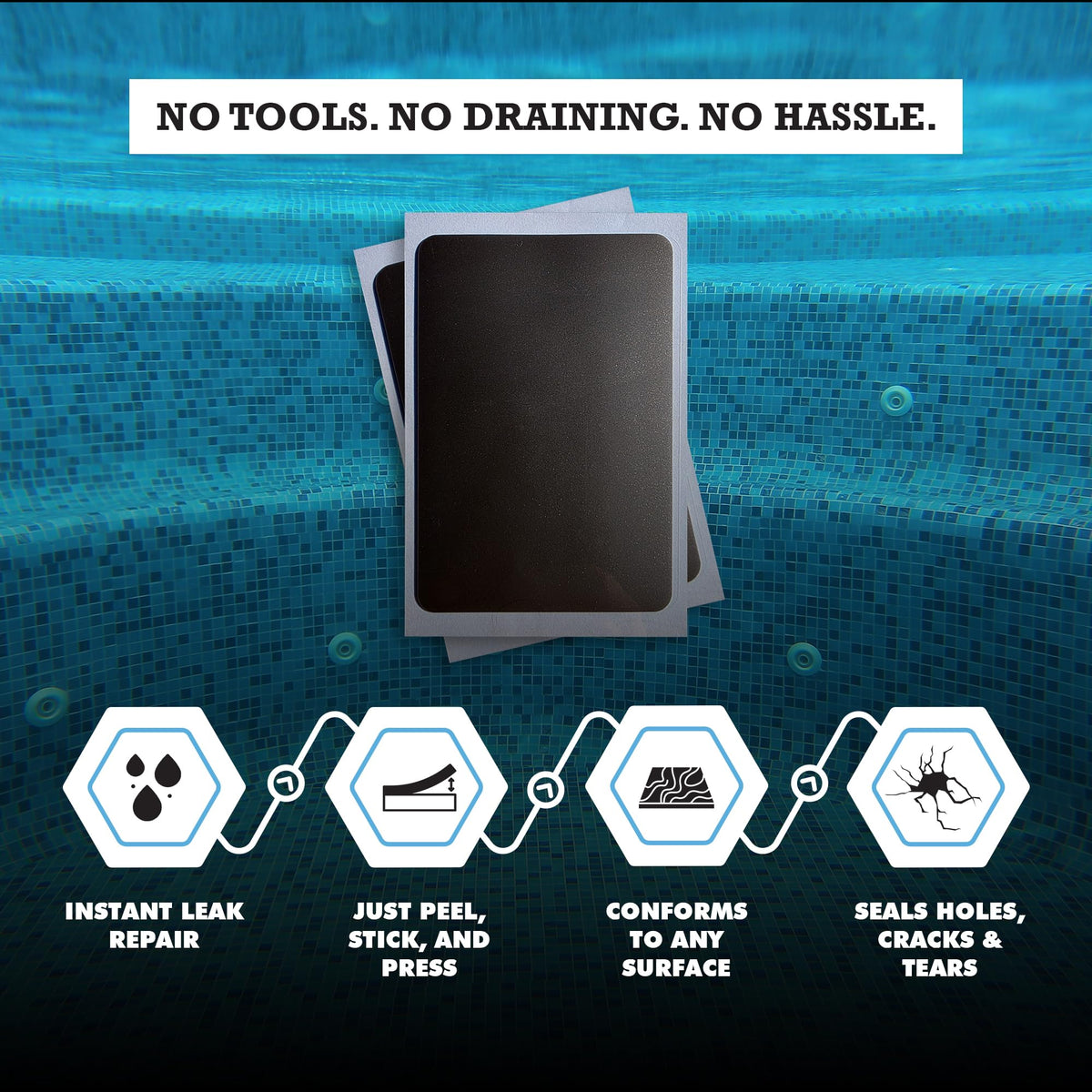 Pool Patch Burro Adhesives designed for underwater adhesion on submerged repairs.