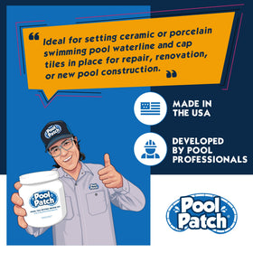 Pool Patch coverage label showing approximately 6 square feet area