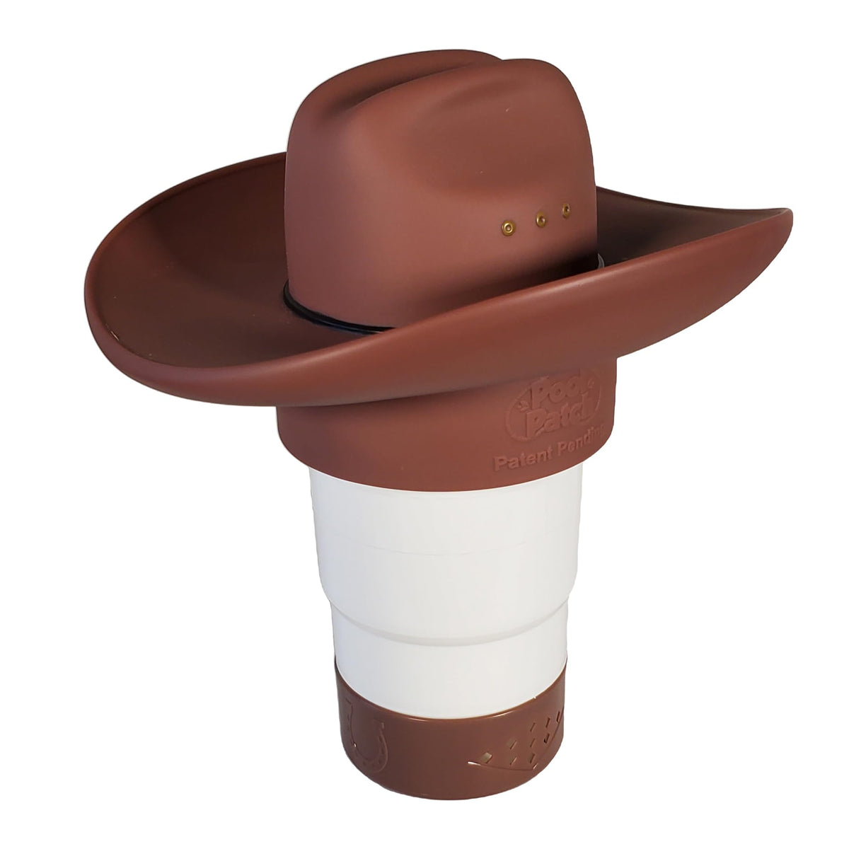 Pool Patch Cowboy Hat Chlorine Dispenser with buoyant design for steady release