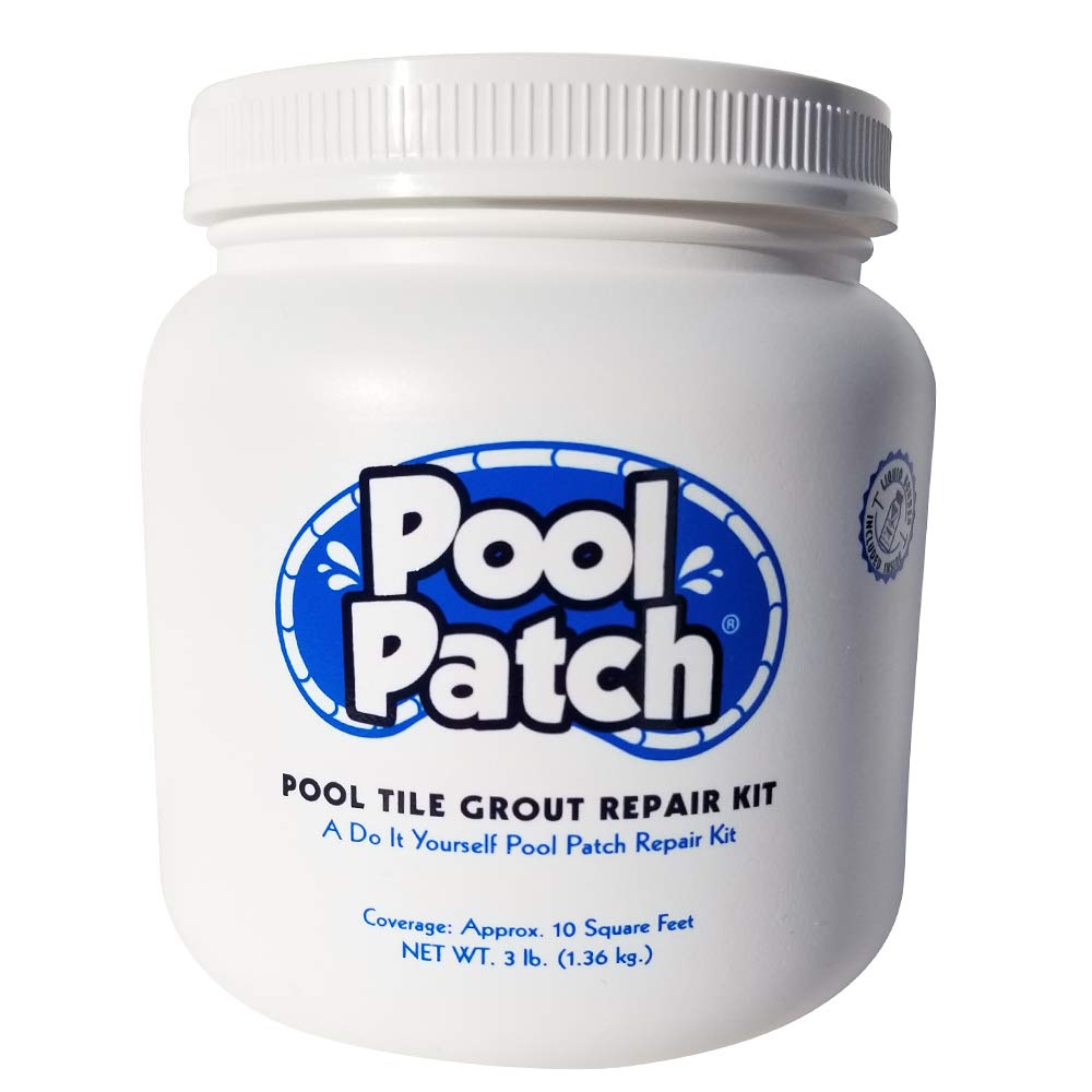 Pool Patch Gray 3lb tub for fast, durable pool tile grout repairs.