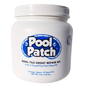 Pool Patch Gray 3lb tub for fast, durable pool tile grout repairs.