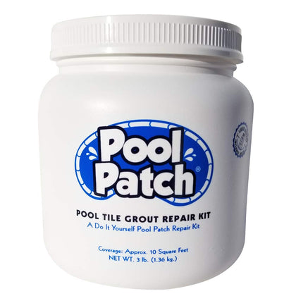 Pool Patch Gray 3lb tub for fast, durable pool tile grout repairs.